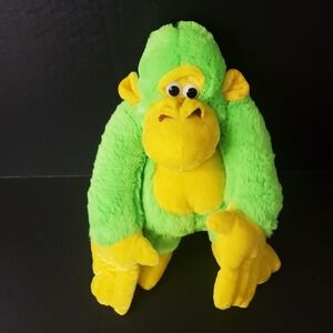 Ideal Toys Direct Neon Green And Yellow Gorilla Plush Stuffed Animal 12" Primate